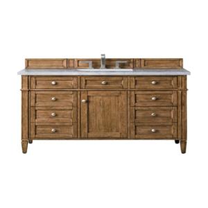 Brittany 48IN Single Vanity Saddle Brown w/ 3 CM Carrara Marble Top