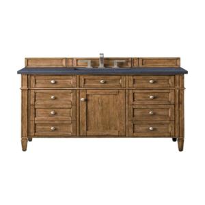 Brittany 48IN Single Vanity Saddle Brown w/ 3 CM Charcoal Soapstone Silestone Top