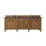 Brittany 60IN Double Vanity Saddle Brown w/ 3 CM Charcoal Soapstone Silestone Top