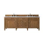 Brittany 60IN Double Vanity Saddle Brown w/ 3 CM Eternal Jasmine Pearl Silestone Top