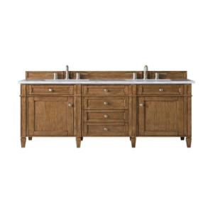 Brittany 60IN Double Vanity Saddle Brown w/ 3 CM Eternal Jasmine Pearl Silestone Top