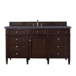 Brittany 60IN Single Vanity Burnished Mahogany w/ 3 CM Charcoal Soapstone Silestone Top