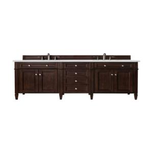 Brittany 72IN Double Vanity Burnished Mahogany w/ 3 CM Ethereal Noctis Silestone Top