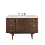 Amberly 48IN Single Vanity Mid-Century Walnut w/ 3 CM Lime Delight Top