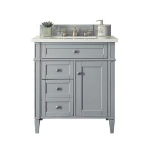 Brittany 30IN Single Vanity Urban Gray w/ 3 CM Carrara Marble Top
