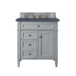 Brittany 30IN Single Vanity Urban Gray w/ 3 CM Charcoal Soapstone Silestone Top