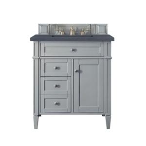 Brittany 30IN Single Vanity Urban Gray w/ 3 CM Charcoal Soapstone Silestone Top