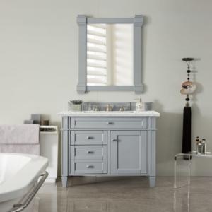 Brittany 30IN Single Vanity Urban Gray w/ 3 CM Eternal Jasmine Pearl Silestone Top