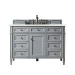 Brittany 48IN Single Vanity Urban Gray w/ 3 CM Eternal Jasmine Pearl Silestone Top