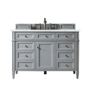 Brittany 48IN Single Vanity Urban Gray w/ 3 CM Eternal Jasmine Pearl Silestone Top
