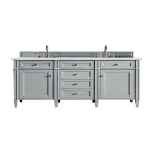 Brittany 60IN Double Vanity Urban Gray w/ 3 CM Ethereal Noctis Silestone Top