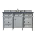 Brittany 60IN Single Vanity Urban Gray w/ 3 CM Charcoal Soapstone Silestone Top