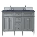 Brittany 72IN Double Vanity Urban Gray w/ 3 CM Charcoal Soapstone Silestone Top