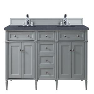 Brittany 72IN Double Vanity Urban Gray w/ 3 CM Charcoal Soapstone Silestone Top