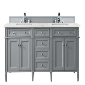 Brittany 72IN Double Vanity Urban Gray w/ 3 CM Eternal Jasmine Pearl Silestone Top