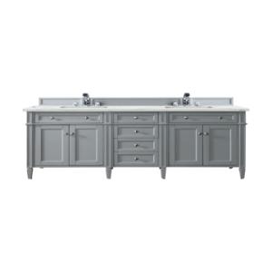 Brittany 72IN Double Vanity Urban Gray w/ 3 CM Ethereal Noctis Silestone Top