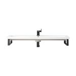 Two Boston 15.25IN Wall Brackets Matte Black w/ 39.5IN White Glossy Composite Stone Top