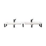 Three Boston 18IN Wall Brackets Matte Black w/ 47IN White Glossy Composite Stone Top
