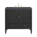 Myrrin 36IN Vanity Carbon Oak w/ 3 CM Charcoal Soapstone Silestone Top