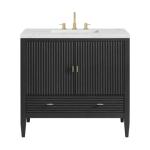 Myrrin 36IN Vanity Carbon Oak w/ 3 CM Ethereal Noctis Silestone Top