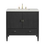Myrrin 36IN Vanity Carbon Oak w/ 3 CM Lime Delight Silestone Top