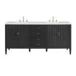 Myrrin 72IN Double Vanity Carbon Oak w/ 3 CM White Zeus Silestone Top