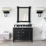 Brittany 30IN Single Vanity Black Onyx w/ 3 CM Carrara Marble Top
