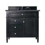 Brittany 36IN Single Vanity Black Onyx w/ 3 CM Charcoal Soapstone Silestone Top