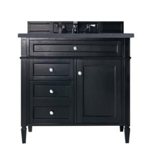 Brittany 36IN Single Vanity Black Onyx w/ 3 CM Charcoal Soapstone Silestone Top
