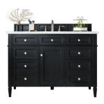 Brittany 48IN Single Vanity Black Onyx w/ 3 CM Eternal Jasmine Pearl Silestone Top