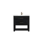 Lucian 36IN Single Vanity Carbon Oak w/ 3 CM White Zeus Silestone Top