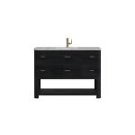 Lucian 48IN Single Vanity Carbon Oak w/ 3 CM Victorian Silver Silestone Top