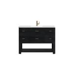 Lucian 48IN Single Vanity Carbon Oak w/ 3 CM White Zeus Silestone Top