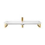 Two Boston 15.25IN Wall Brackets Radiant Gold w/ 39.5IN White Glossy Composite Stone Top