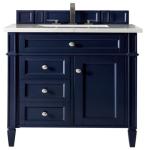 Brittany 30IN Single Vanity Victory Blue w/ 3 CM Carrara Marble Top