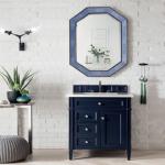 Brittany 30IN Single Vanity Victory Blue w/ 3 CM Eternal Jasmine Pearl Silestone Top