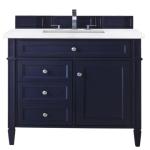 Brittany 36IN Single Vanity Victory Blue w/ 3 CM Carrara Marble Top