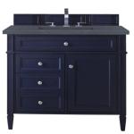 Brittany 36IN Single Vanity Victory Blue w/ 3 CM Charcoal Soapstone Silestone Top