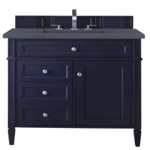 Brittany 36IN Single Vanity Victory Blue w/ 3 CM Charcoal Soapstone Silestone Top