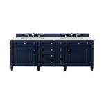 Brittany 60IN Double Vanity Victory Blue w/ 3 CM Ethereal Noctis Silestone Top