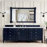 Brittany 60IN Single Vanity Victory Blue w/ 3 CM Carrara Marble Top