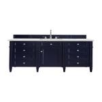 Brittany 60IN Single Vanity Victory Blue w/ 3 CM Ethereal Noctis Silestone Top