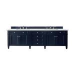 Brittany 72IN Double Vanity Victory Blue w/ 3 CM Ethereal Noctis Silestone Top