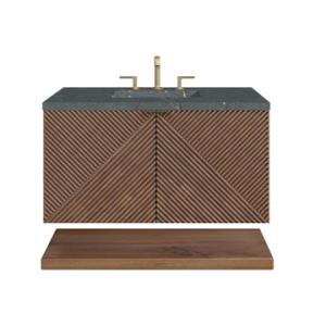 Marcello 36IN Single Vanity Chestnut w/ 3 CM Parisien Bleu Top