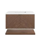 Marcello 36IN Single Vanity Chestnut w/ 3 CM White Zeus Top