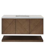 Marcello 48IN Single Vanity Chestnut w/ 3 CM Eternal Jasmine Pearl Silestone Top