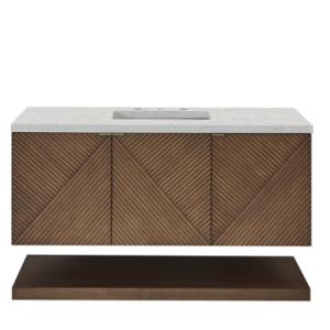 Marcello 48IN Single Vanity Chestnut w/ 3 CM Eternal Jasmine Pearl Silestone Top