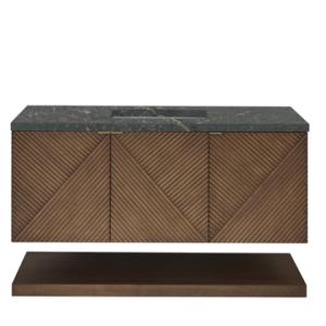Marcello 48IN Single Vanity Chestnut w/ 3 CM Parisien Bleu Silestone Top