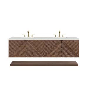 Marcello 72IN Double Vanity Chestnut w/ 3 CM Lime Delight Top