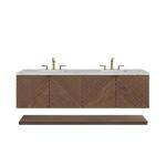 Marcello 72IN Double Vanity Chestnut w/ 3 CM Victorian Silver Top